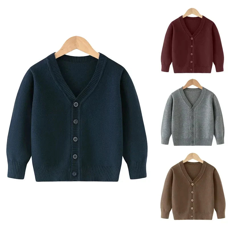 Langarm Strickjacke aus Materialmischung