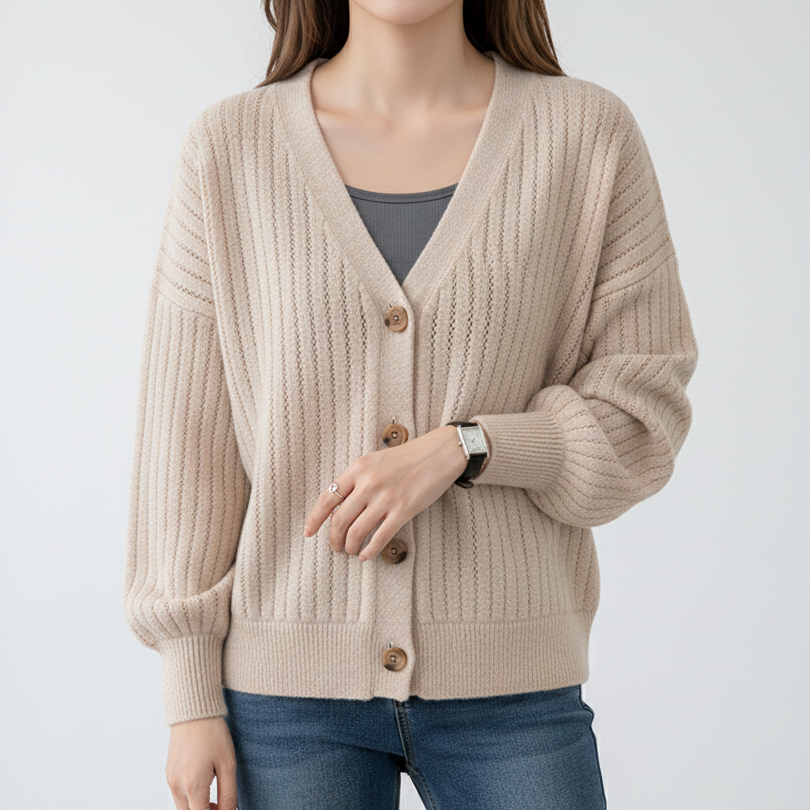Locker geschnittene Strickjacke