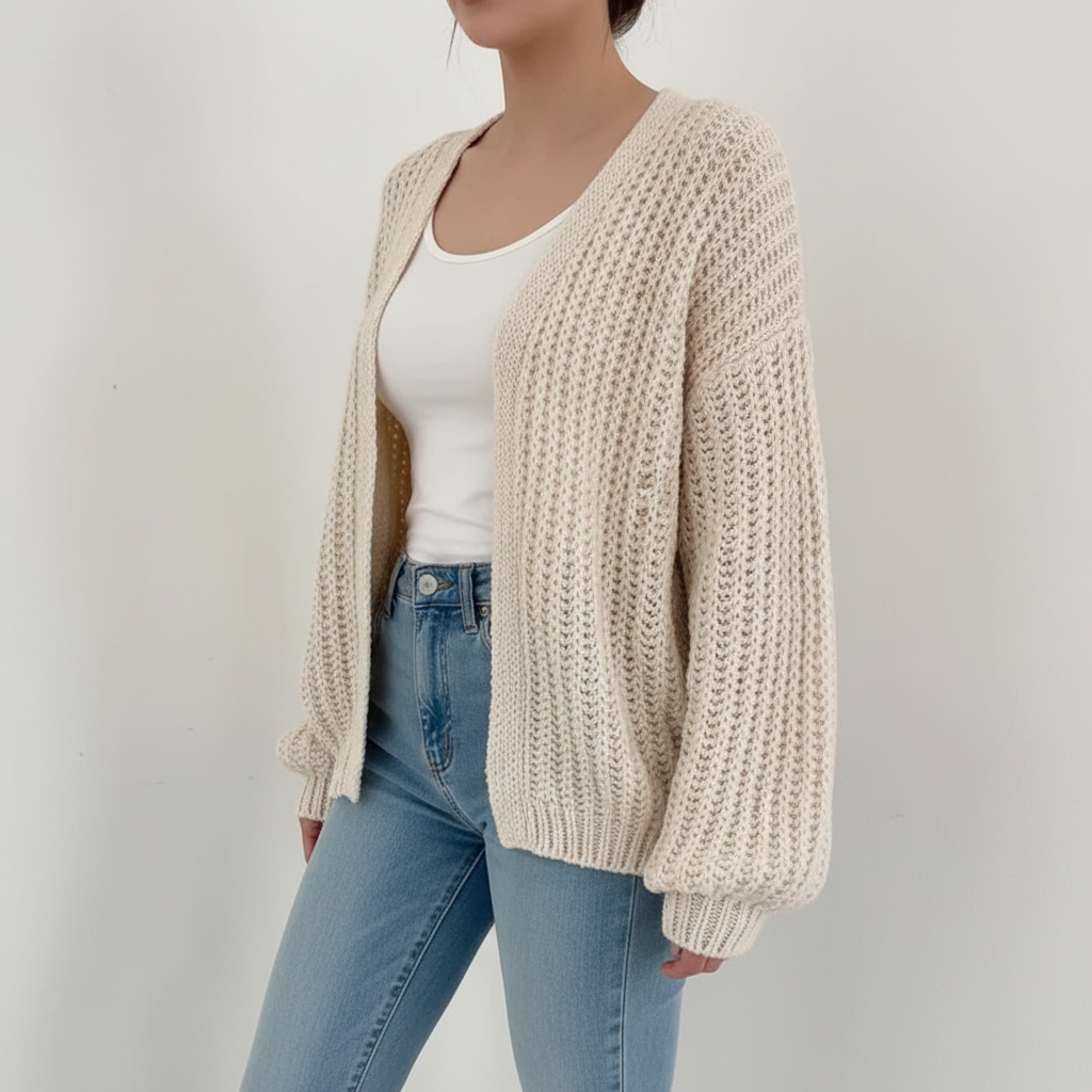 Locker geschnittene Strickjacke im Jackenstil