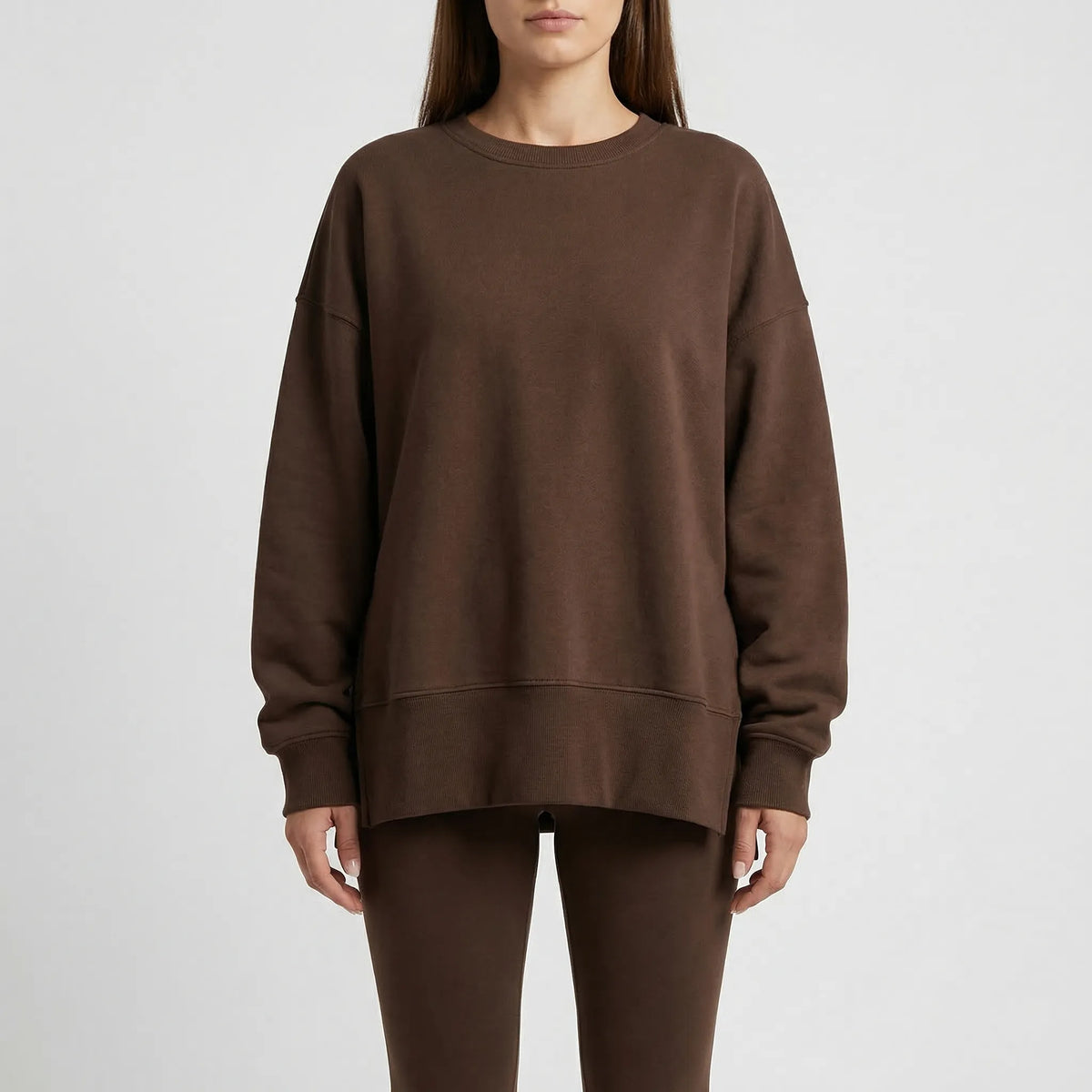 Lounxe Übergroße Sweatshirt- und Slim-Bein-Hose Set