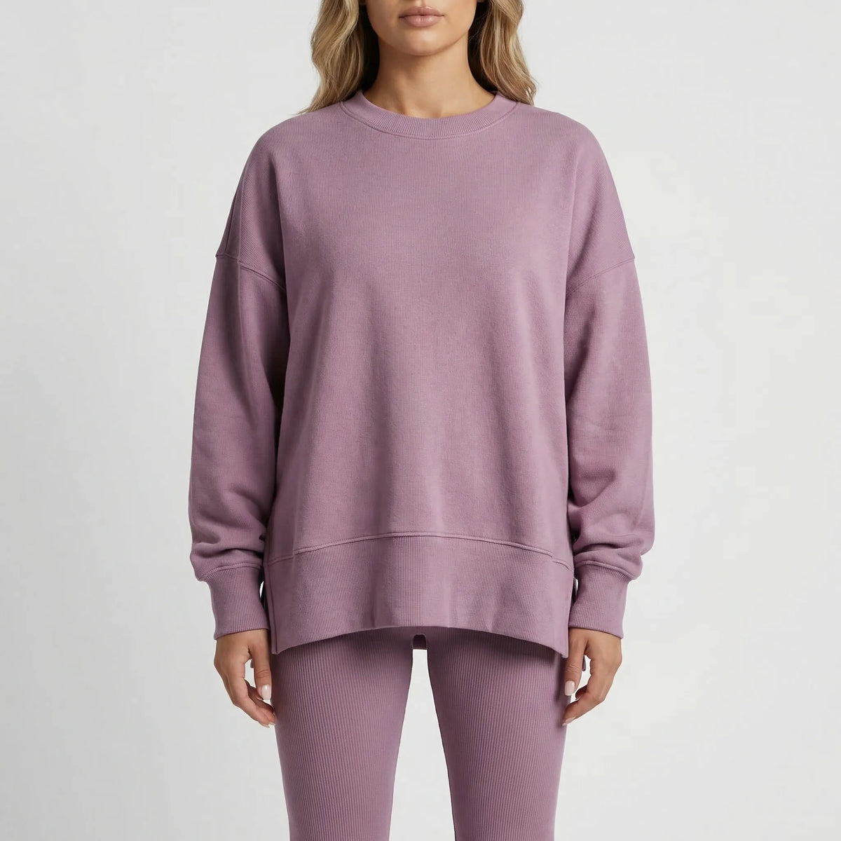 Lounxe Übergroße Sweatshirt- und Slim-Bein-Hose Set