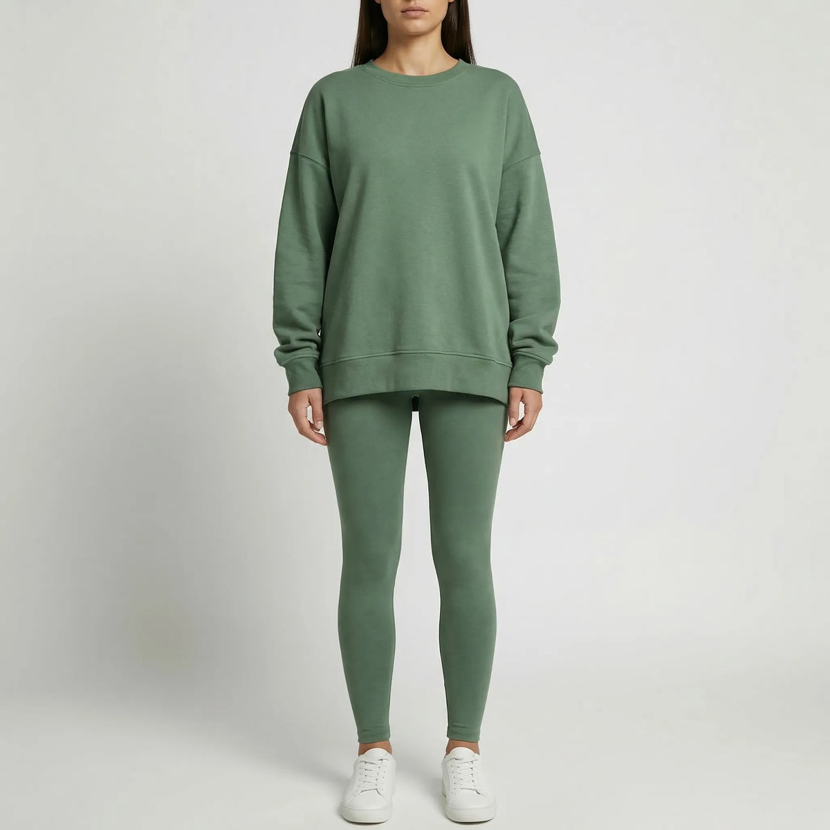 Lounxe Übergroße Sweatshirt- und Slim-Bein-Hose Set