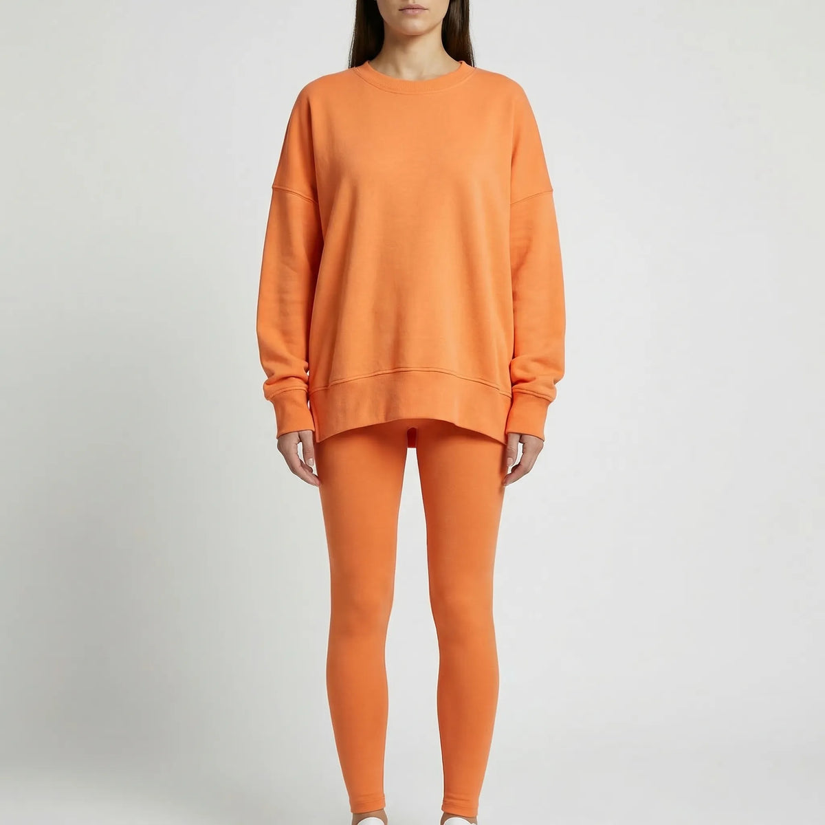 Lounxe Übergroße Sweatshirt- und Slim-Bein-Hose Set