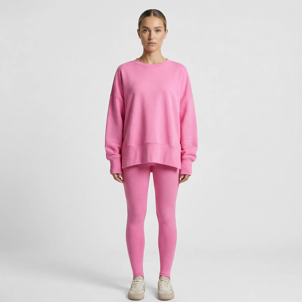 Lounxe Übergroße Sweatshirt- und Slim-Bein-Hose Set