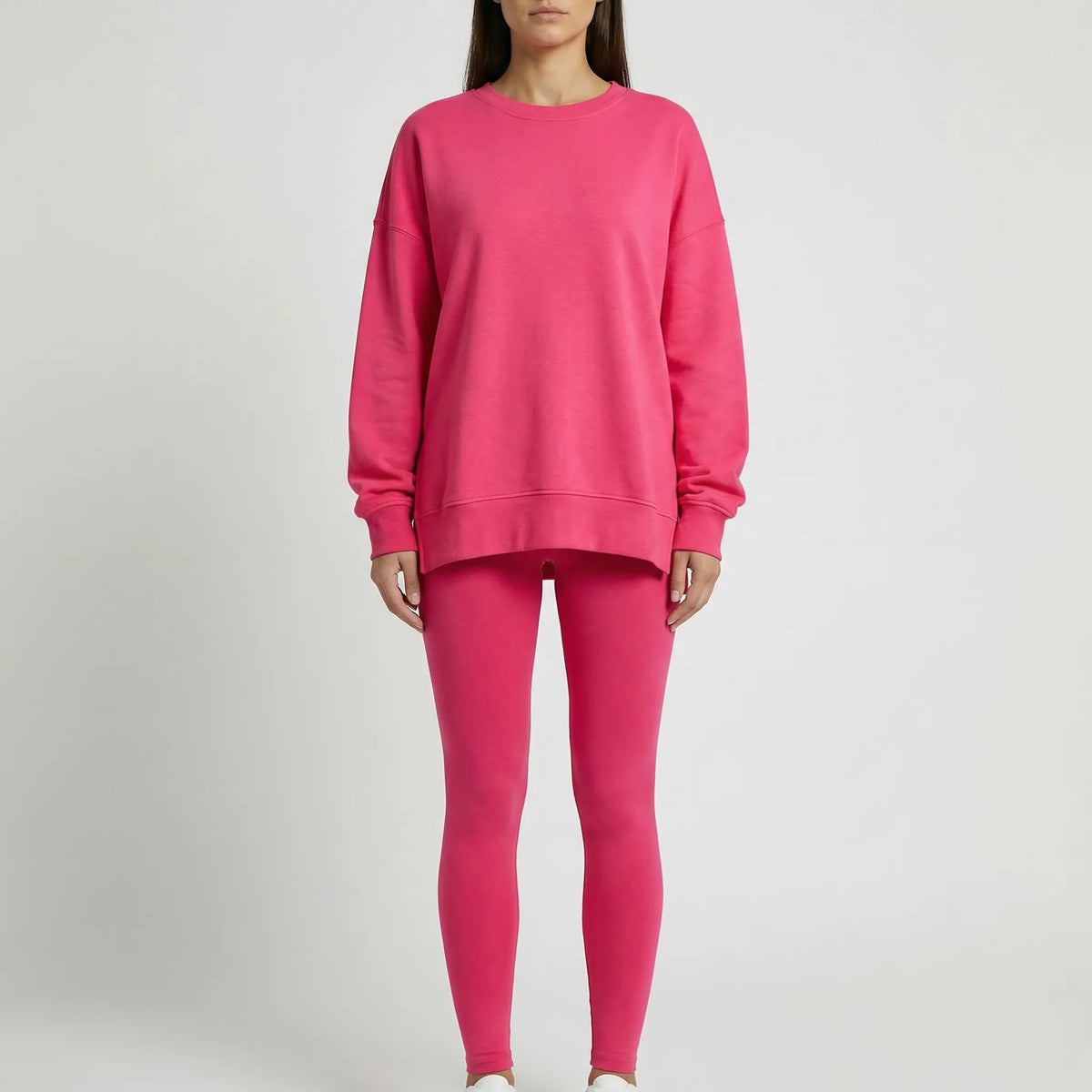 Lounxe Übergroße Sweatshirt- und Slim-Bein-Hose Set