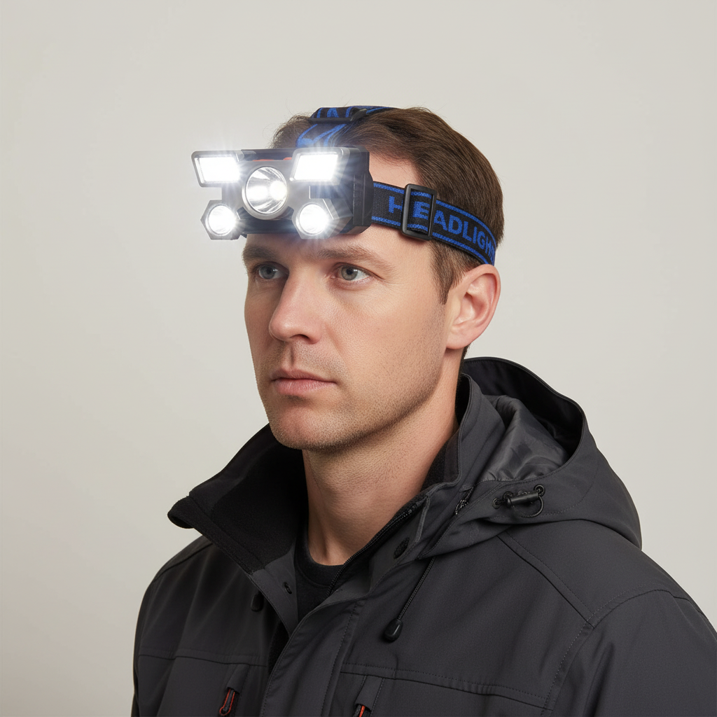 clinbands | LumaBeam Aufladbare 5-LED-Stirnlampe