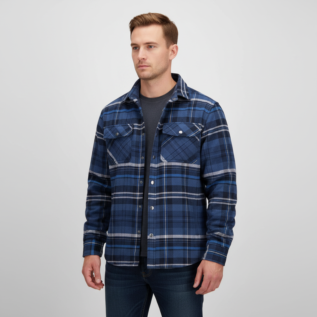 Flanelljacke mit Steppfutter