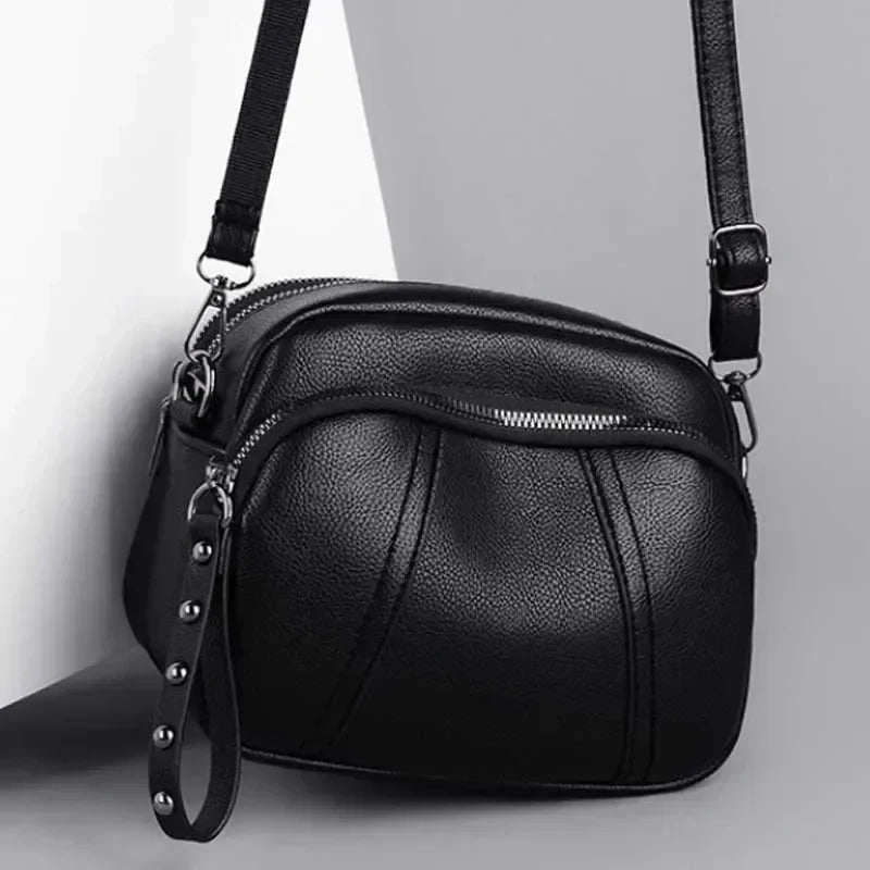 Weiche Satchel-Tasche in genarbter Optik