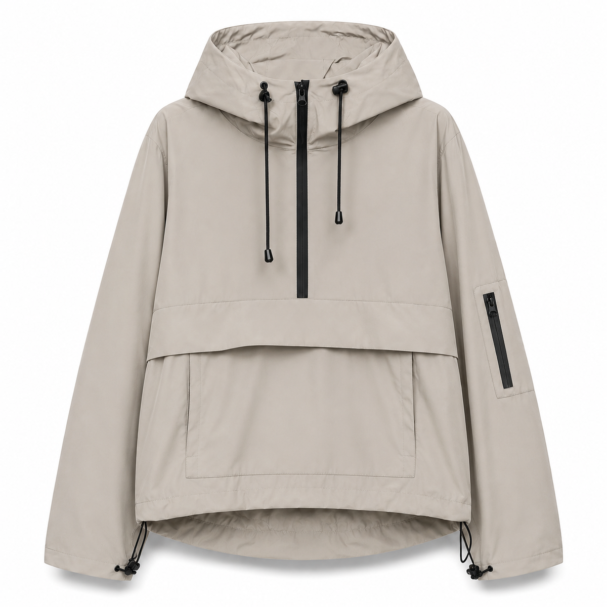 Wasserdichter Allwetter-Mantel mit Kapuze & Fronttasche – StormShield Parka