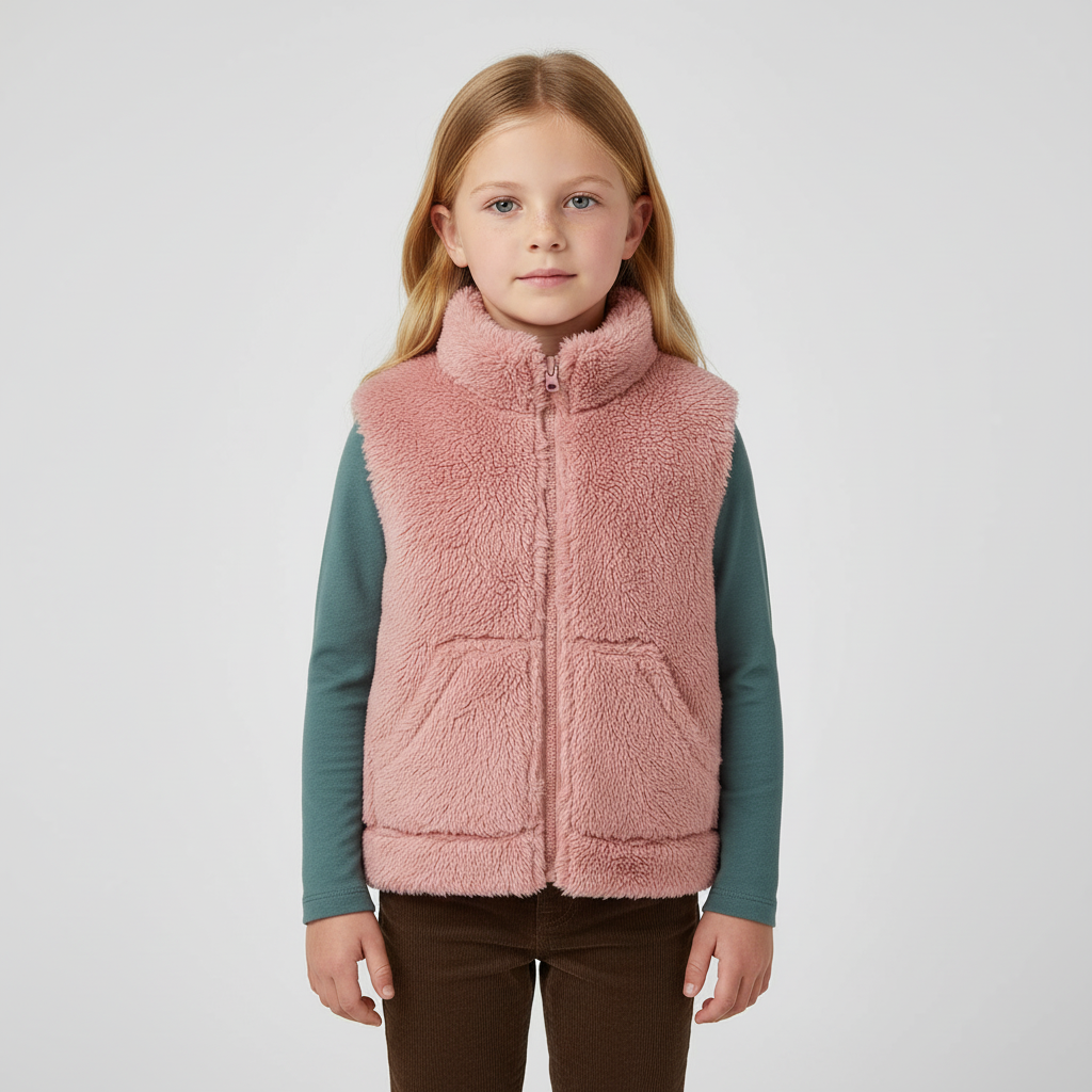 Dicke Korallenfleece-Weste
