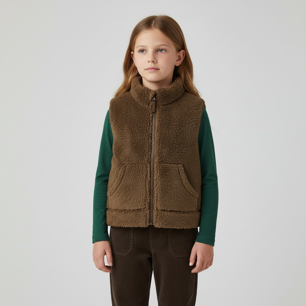 Dicke Korallenfleece-Weste