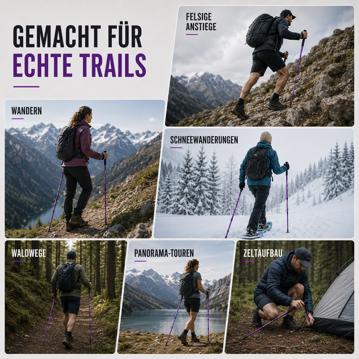 clinbands | Trailverge Leichte faltbare Trekking-Stöcke