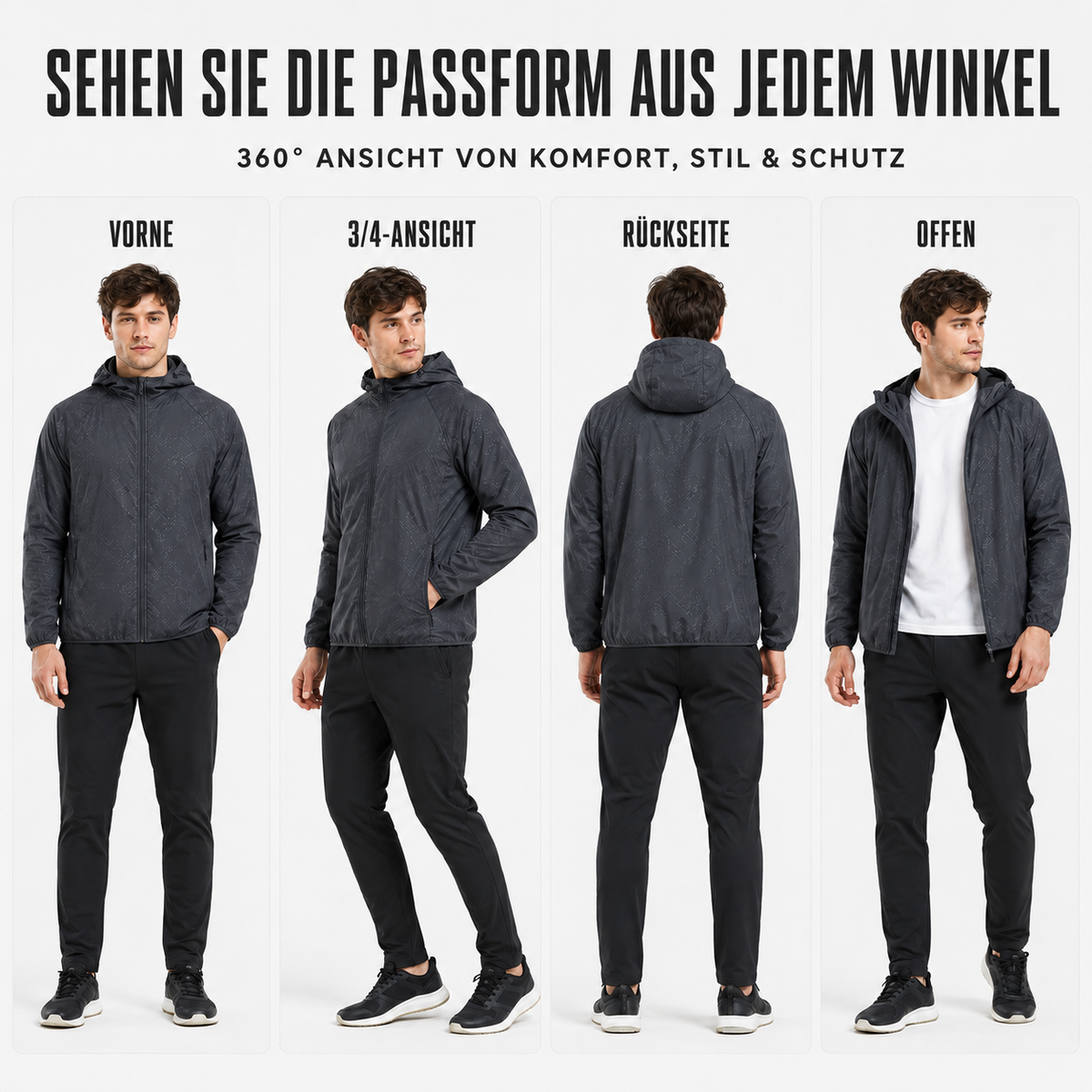 VeloGuarda Packbare Fahrradjacke mit Kapuze