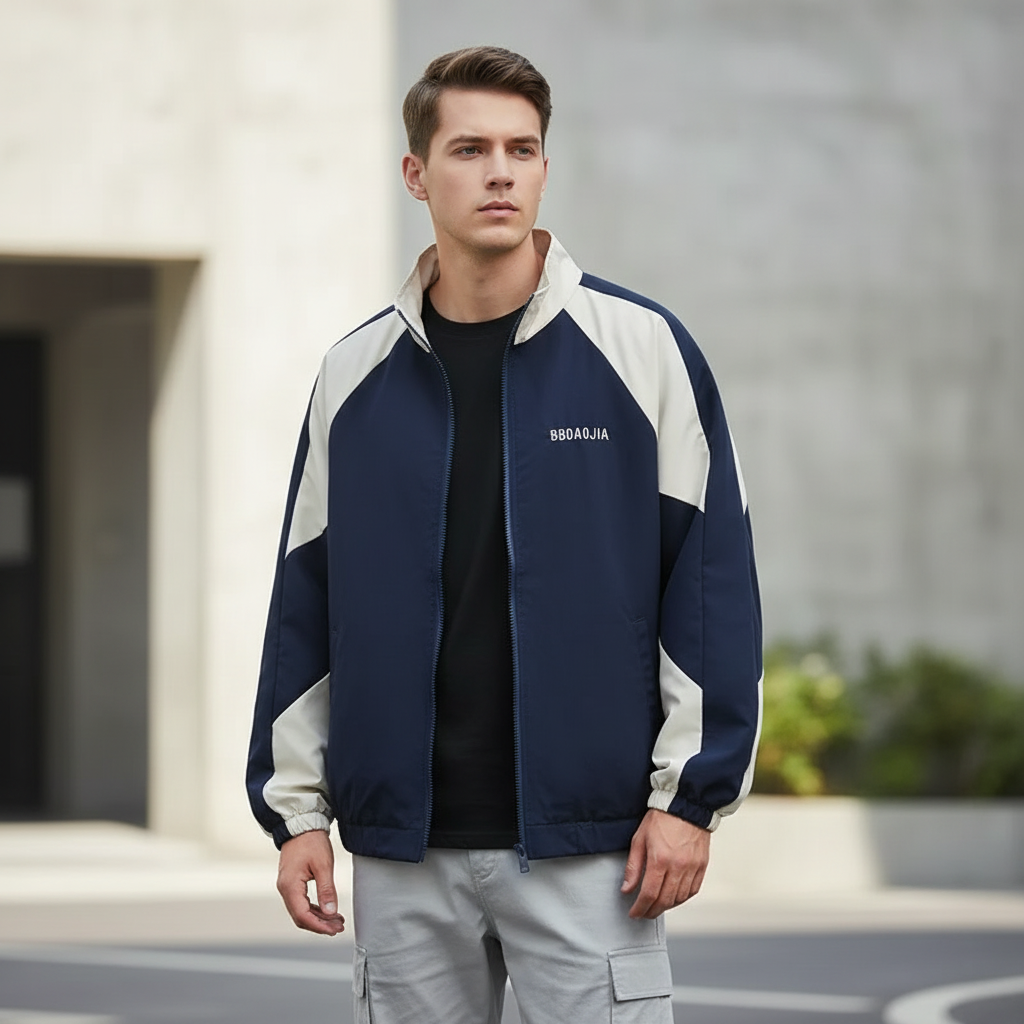 Vintaro Colorblock-Jacke mit lockerer Passform