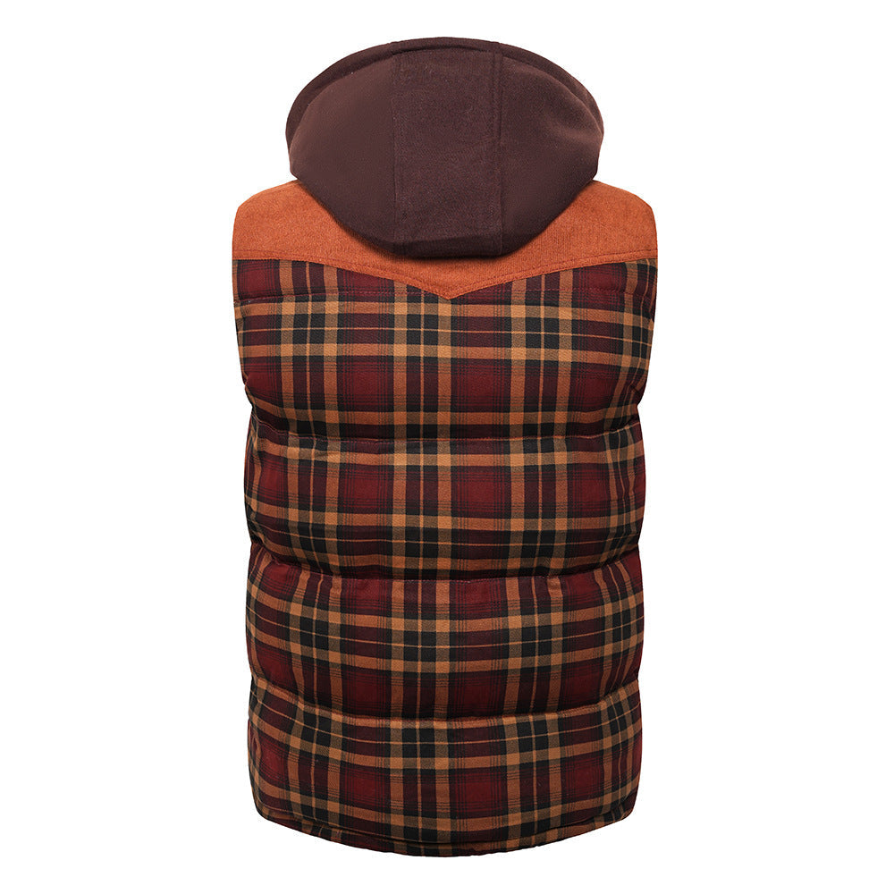 Herren Weste Schottenkaro – isolierter Bodywarmer mit Kapuze