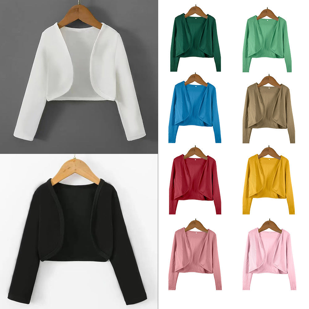 Damen kurz geschnittenes Cardigan mit offenen Schnitt und langen Ärmeln Clinbands