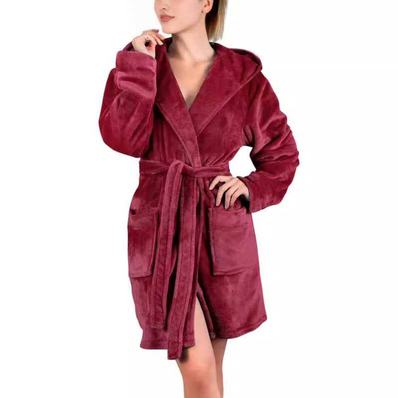 Damen Bademantel aus weichem Mikrofaserstoff Clinbands