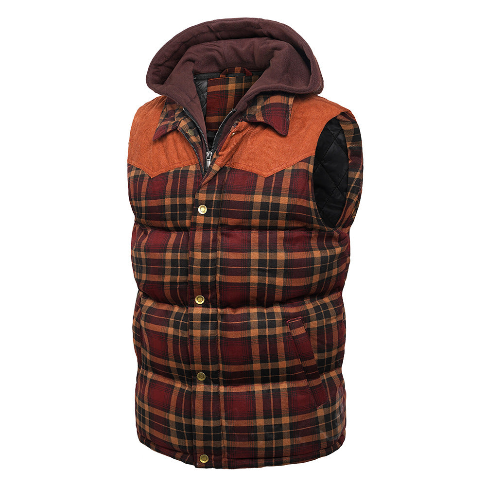 Herren Weste Schottenkaro – isolierter Bodywarmer mit Kapuze