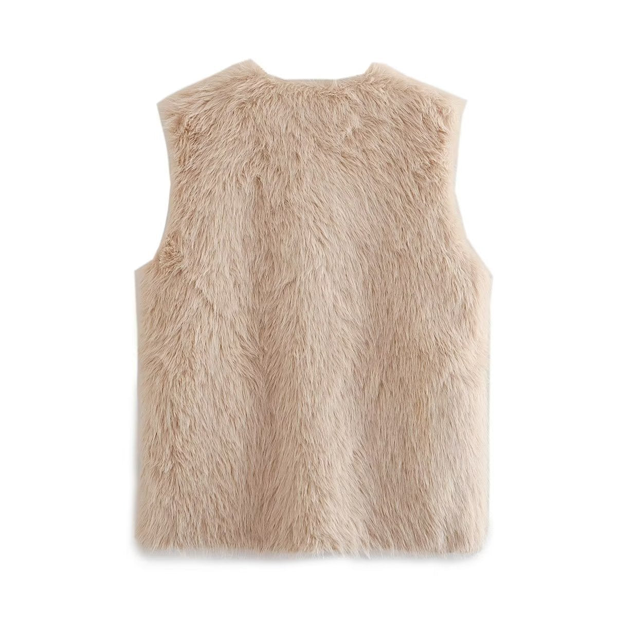 Damen Flauschige Weste mit raffinierten Schnallen Clinbands