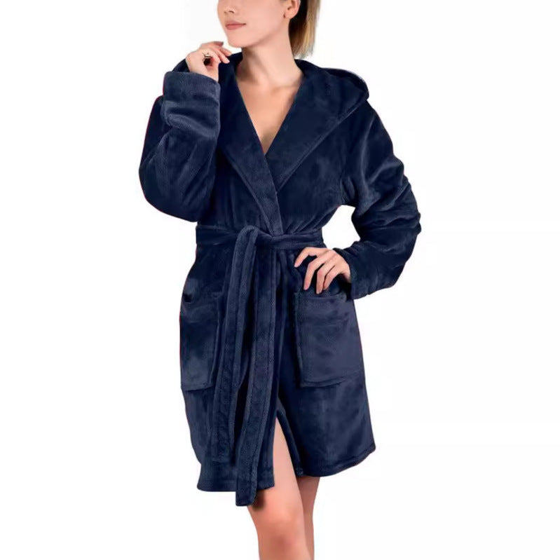 Damen Bademantel aus weichem Mikrofaserstoff Clinbands