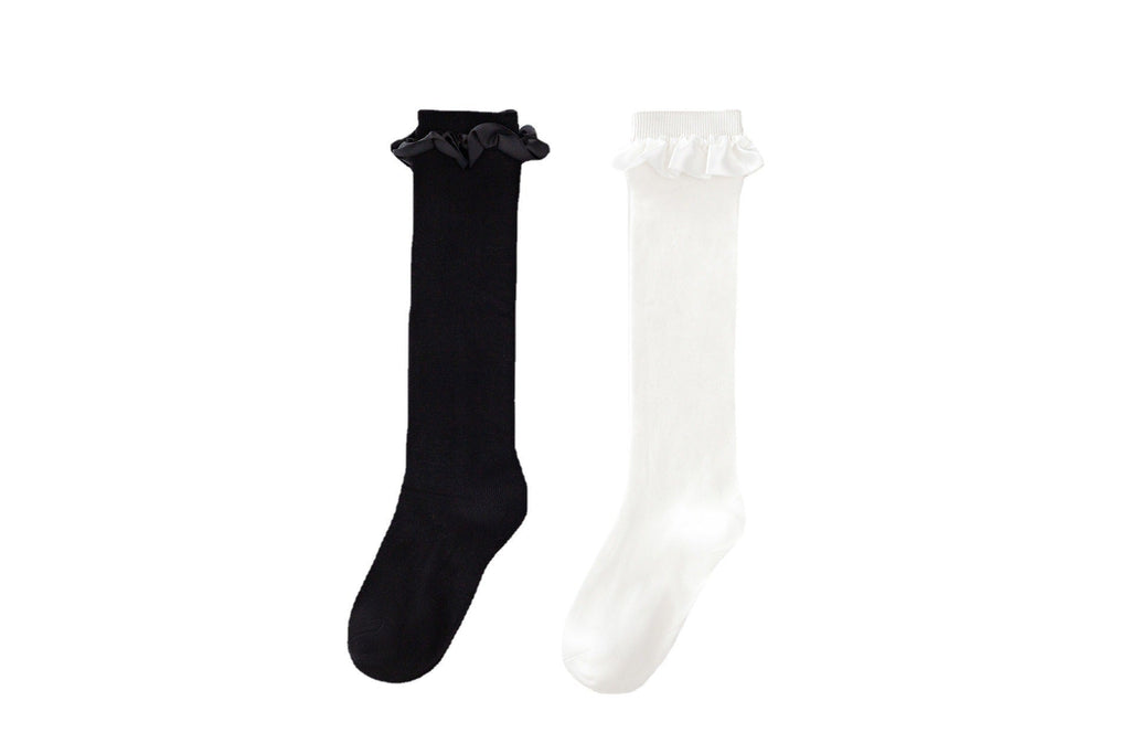 Damen Elegante Kniestrümpfe mit Rüschenabschluss Clinbands