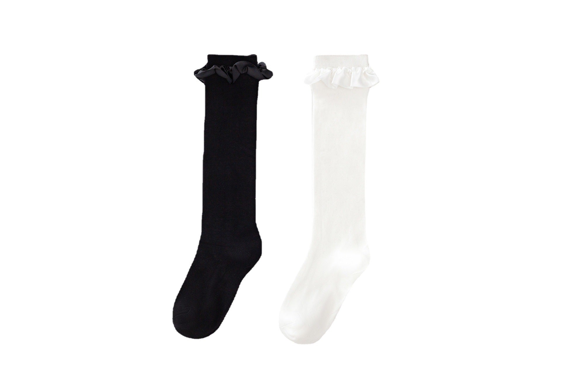 Damen Elegante Kniestrümpfe mit Rüschenabschluss Clinbands