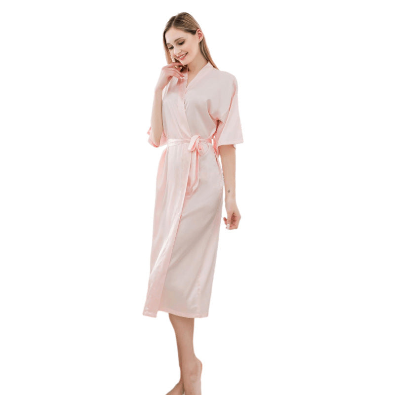 Damen luxuriöser Satin-Bademantel Clinbands
