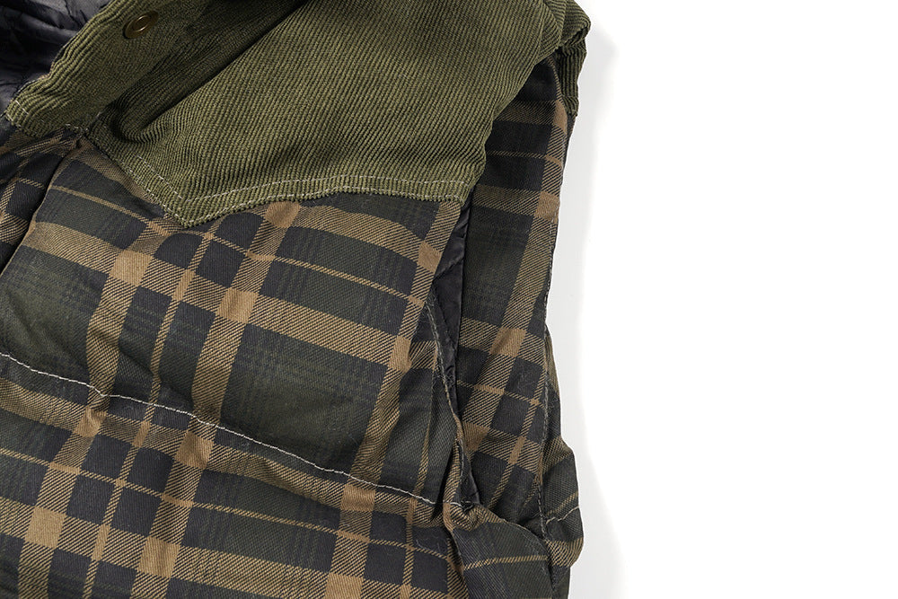 Herren Weste Schottenkaro – isolierter Bodywarmer mit Kapuze
