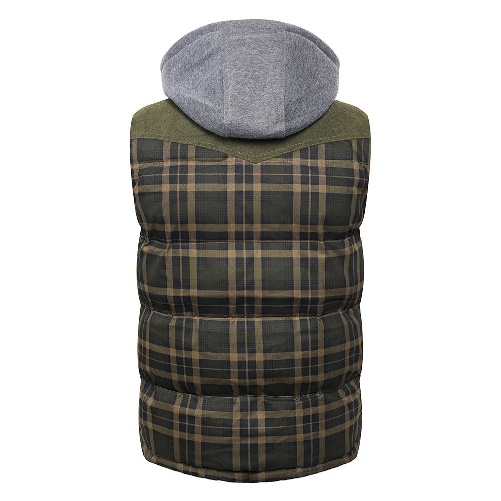 Herren Weste Schottenkaro – isolierter Bodywarmer mit Kapuze