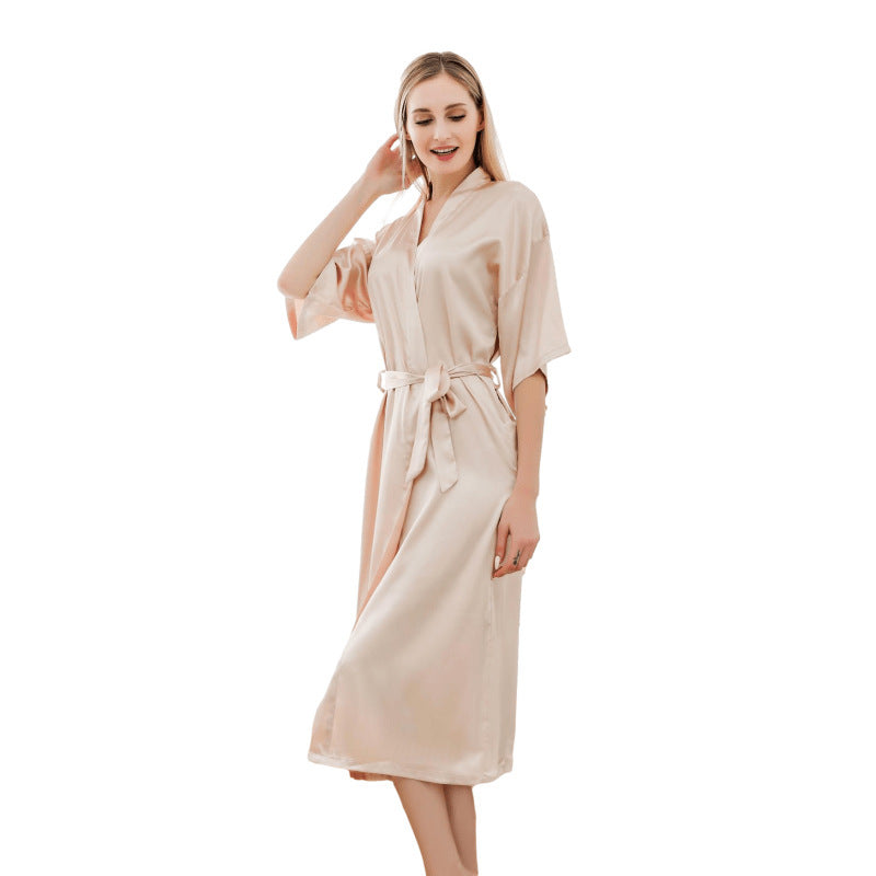 Damen luxuriöser Satin-Bademantel Clinbands