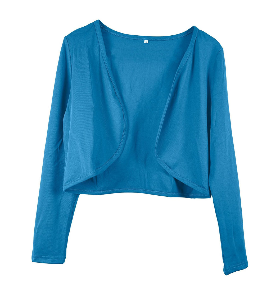 Damen kurz geschnittenes Cardigan mit offenen Schnitt und langen Ärmeln Clinbands