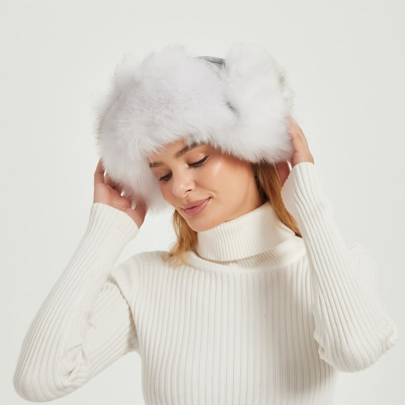 Damen Flauschige Wintermütze mit tierischen Ohren und voluminösem Design Clinbands