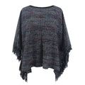 Damen kuscheliger Poncho mit fransigen Details Clinbands