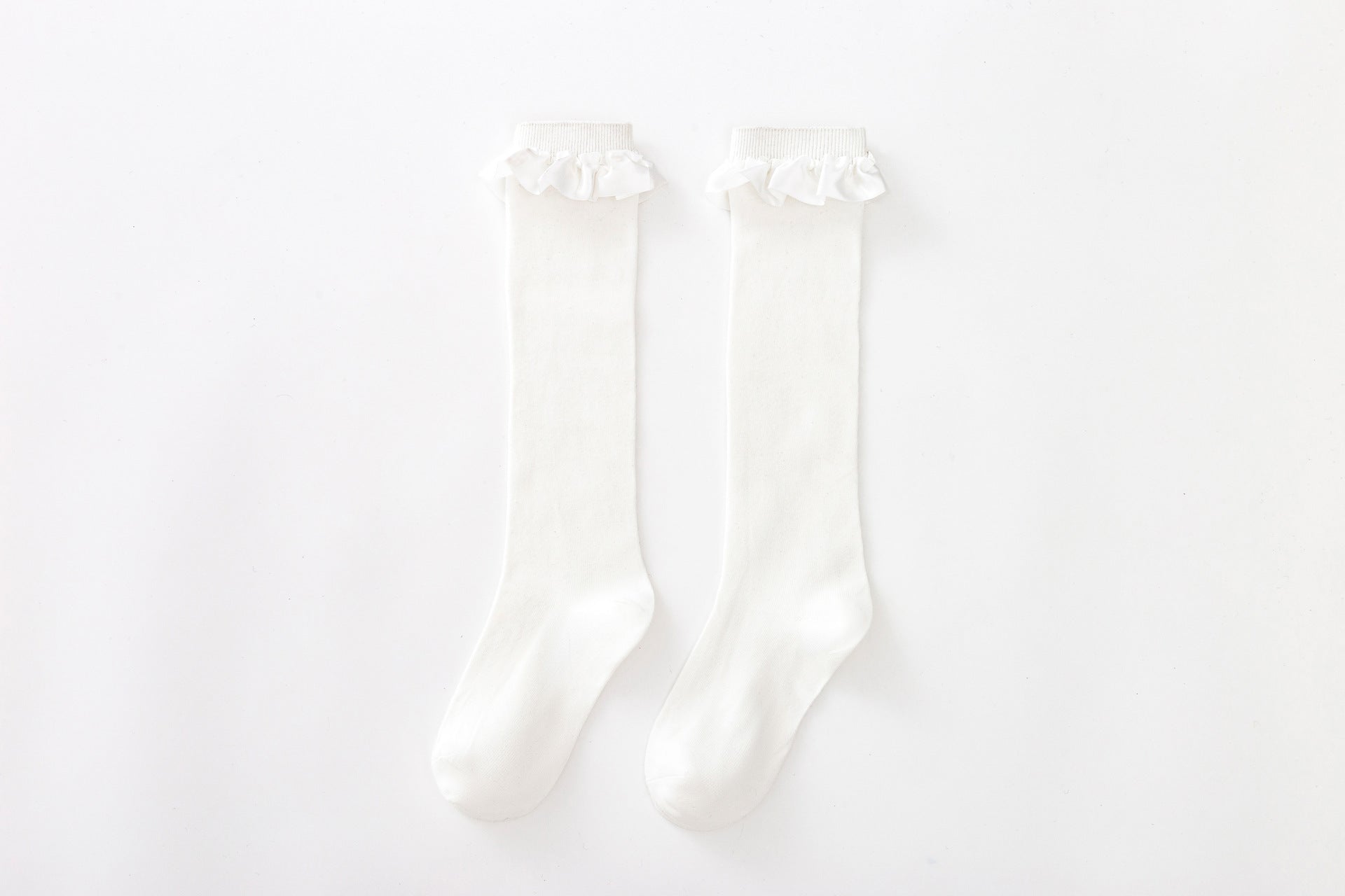 Damen Elegante Kniestrümpfe mit Rüschenabschluss Clinbands