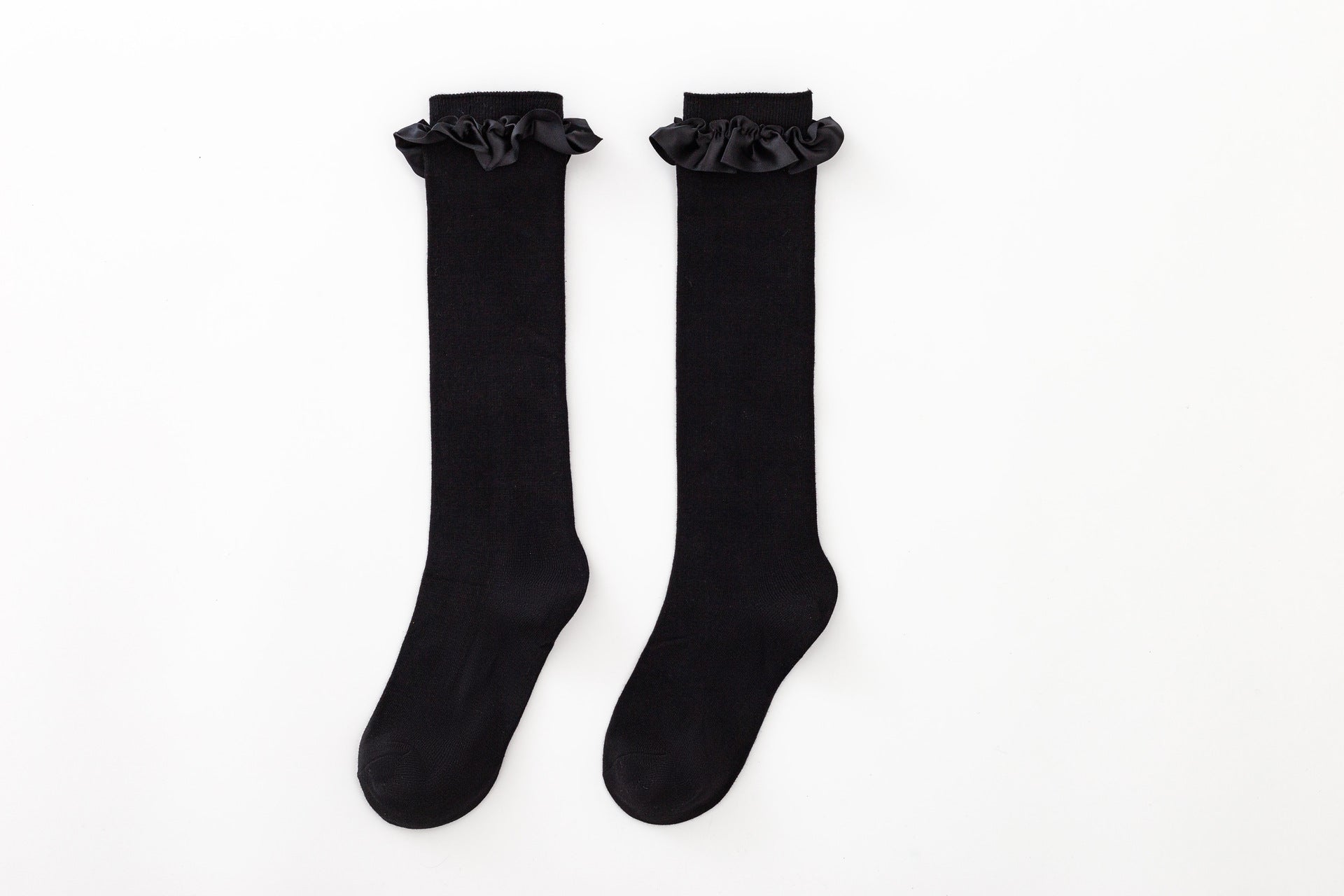Damen Elegante Kniestrümpfe mit Rüschenabschluss Clinbands