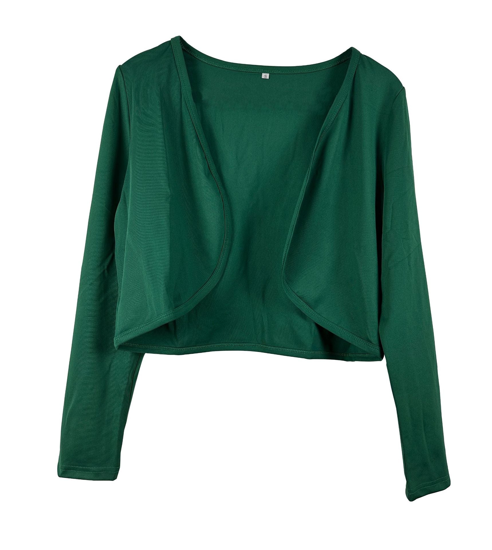 Damen kurz geschnittenes Cardigan mit offenen Schnitt und langen Ärmeln Clinbands