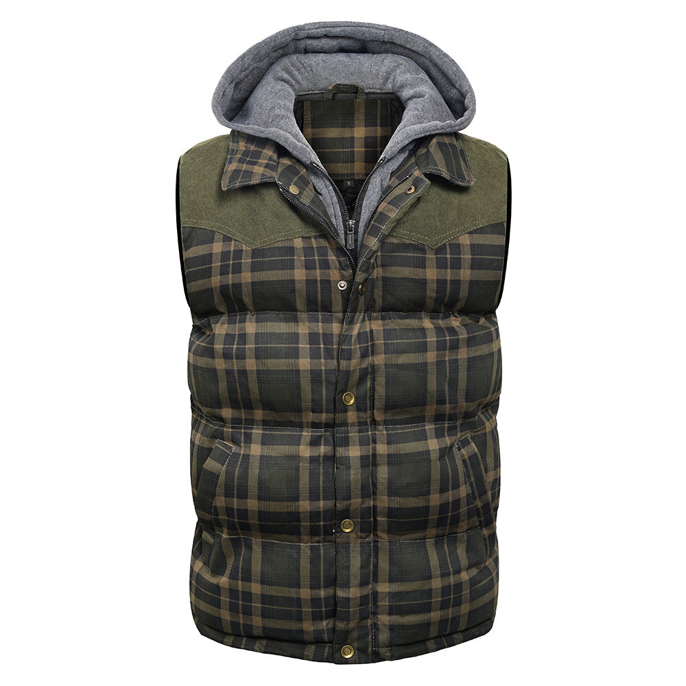 Herren Weste Schottenkaro – isolierter Bodywarmer mit Kapuze