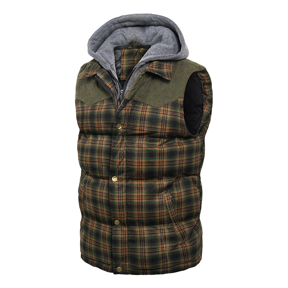 Herren Weste Schottenkaro – isolierter Bodywarmer mit Kapuze