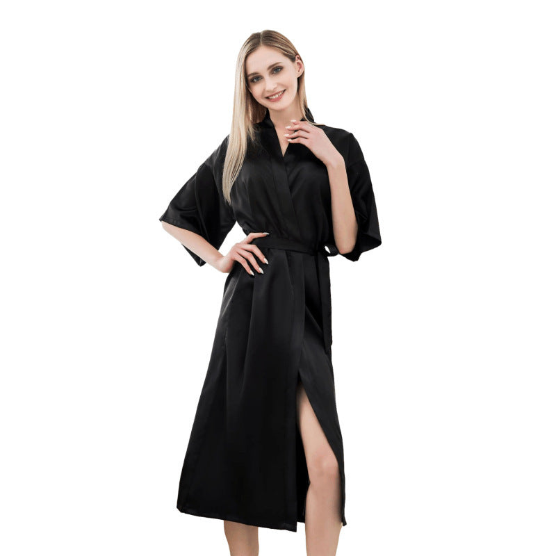 Damen luxuriöser Satin-Bademantel Clinbands