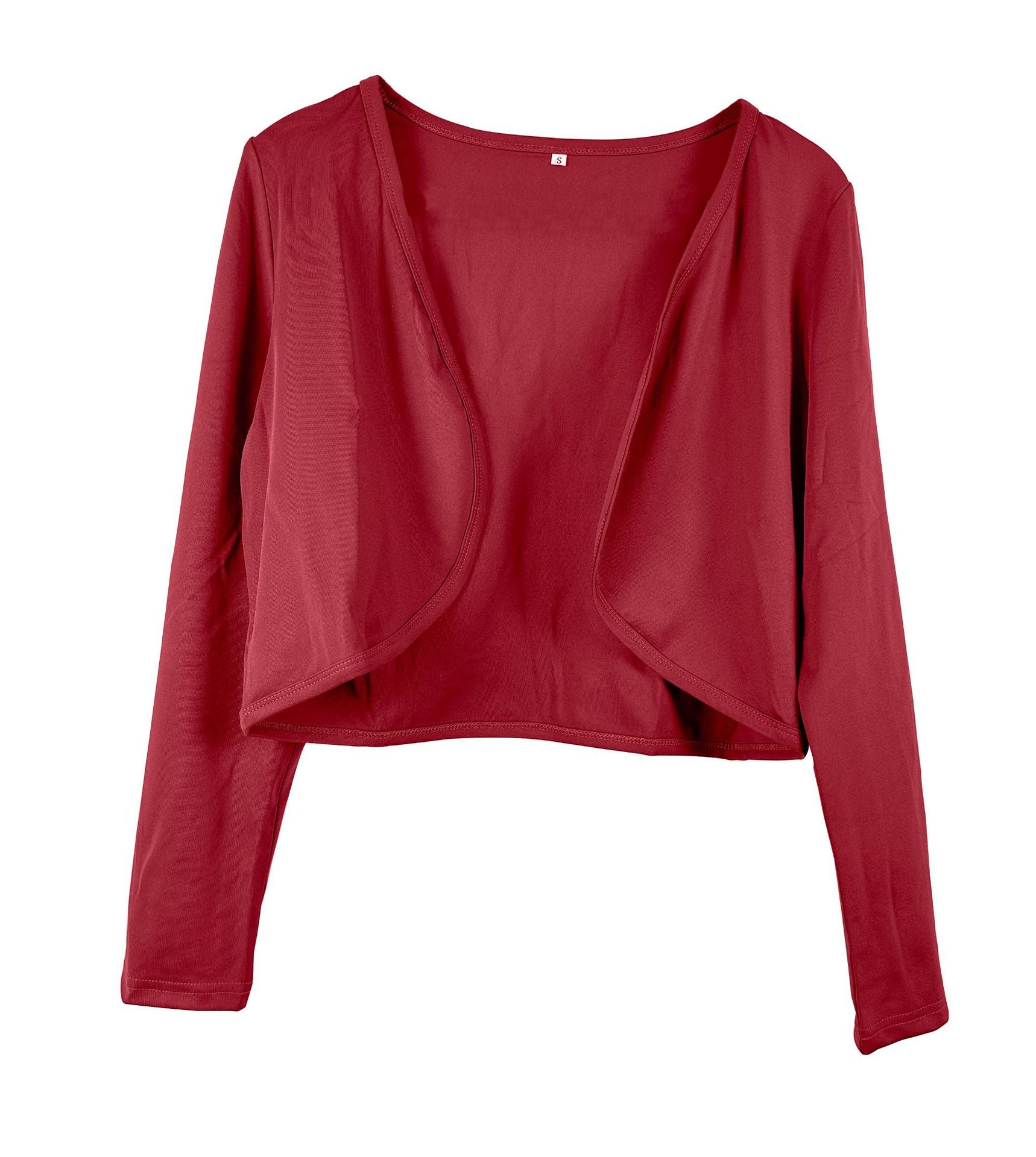Damen kurz geschnittenes Cardigan mit offenen Schnitt und langen Ärmeln Clinbands