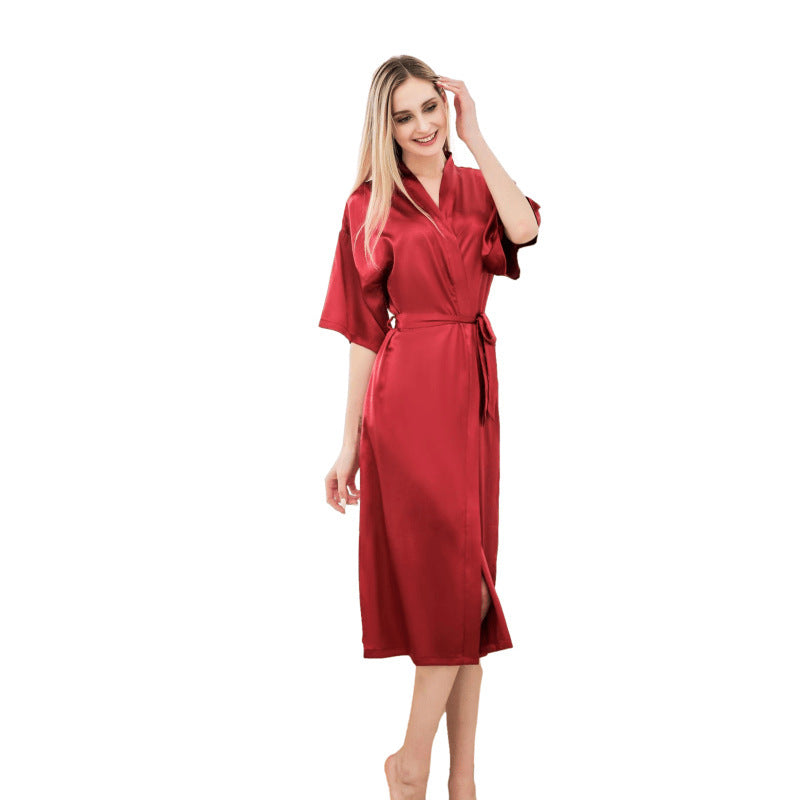 Damen luxuriöser Satin-Bademantel Clinbands