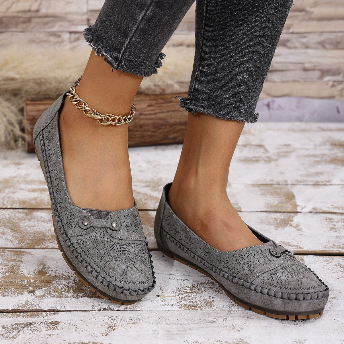 Damen-Komfort-Loafer aus Wildleder