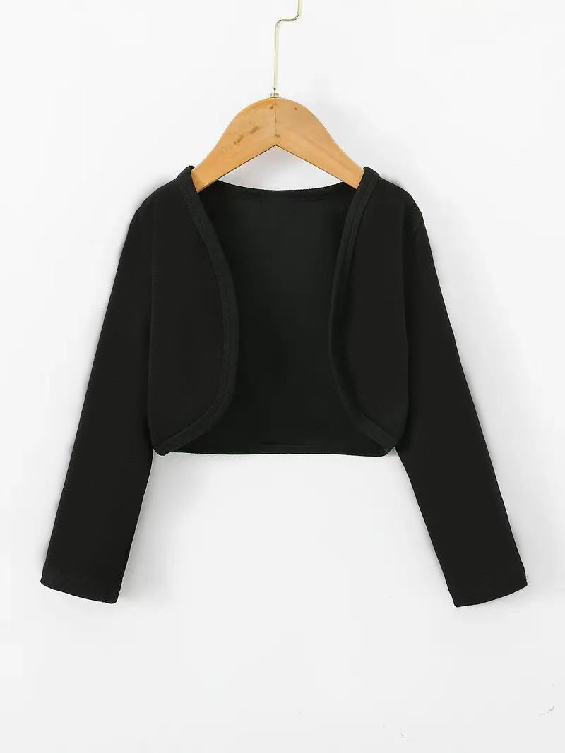 Damen kurz geschnittenes Cardigan mit offenen Schnitt und langen Ärmeln Clinbands