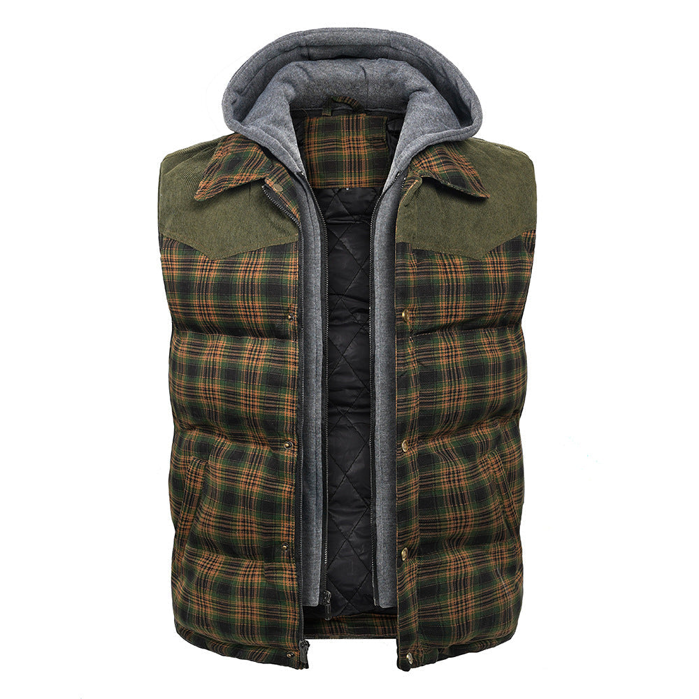 Herren Weste Schottenkaro – isolierter Bodywarmer mit Kapuze