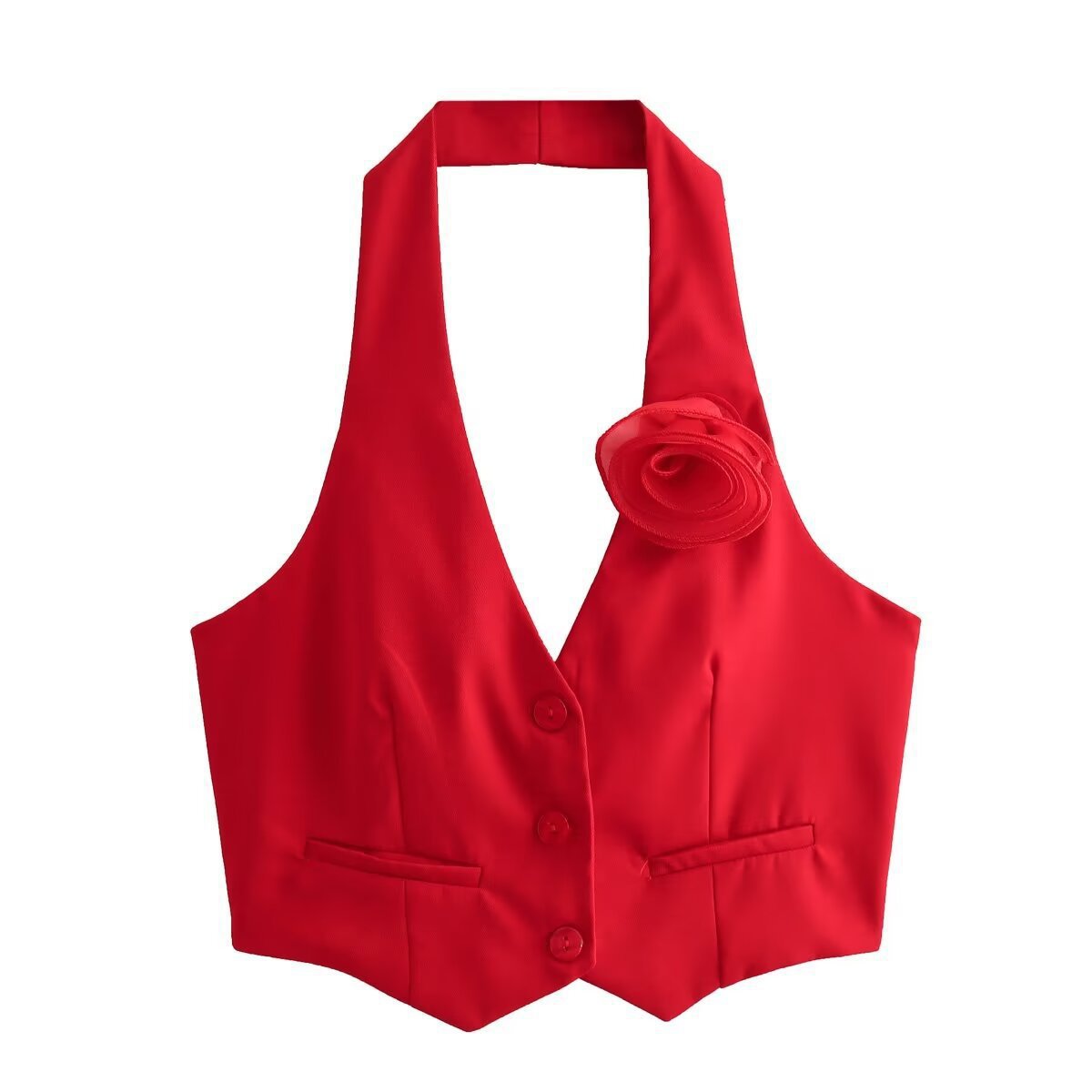 Damen Elegante Weste mit Blütenapplikation Clinbands