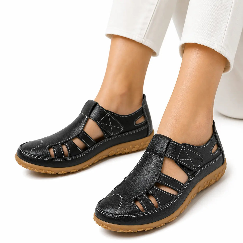 Komfortschuhe aus Leder mit breiter Zehenbox