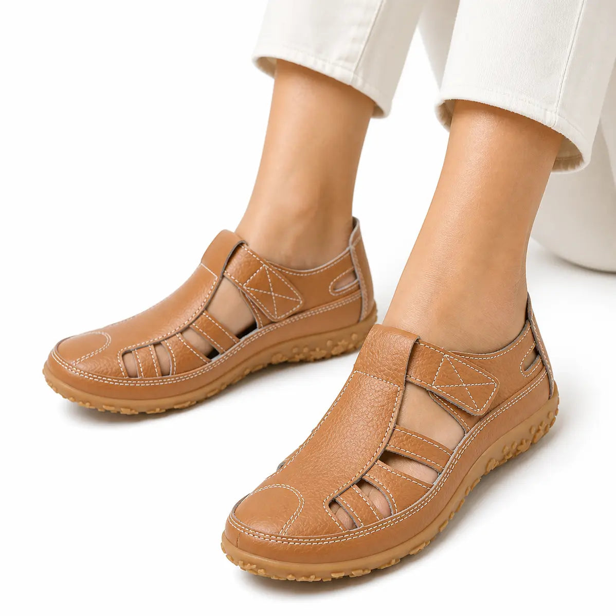 Komfortschuhe aus Leder mit breiter Zehenbox