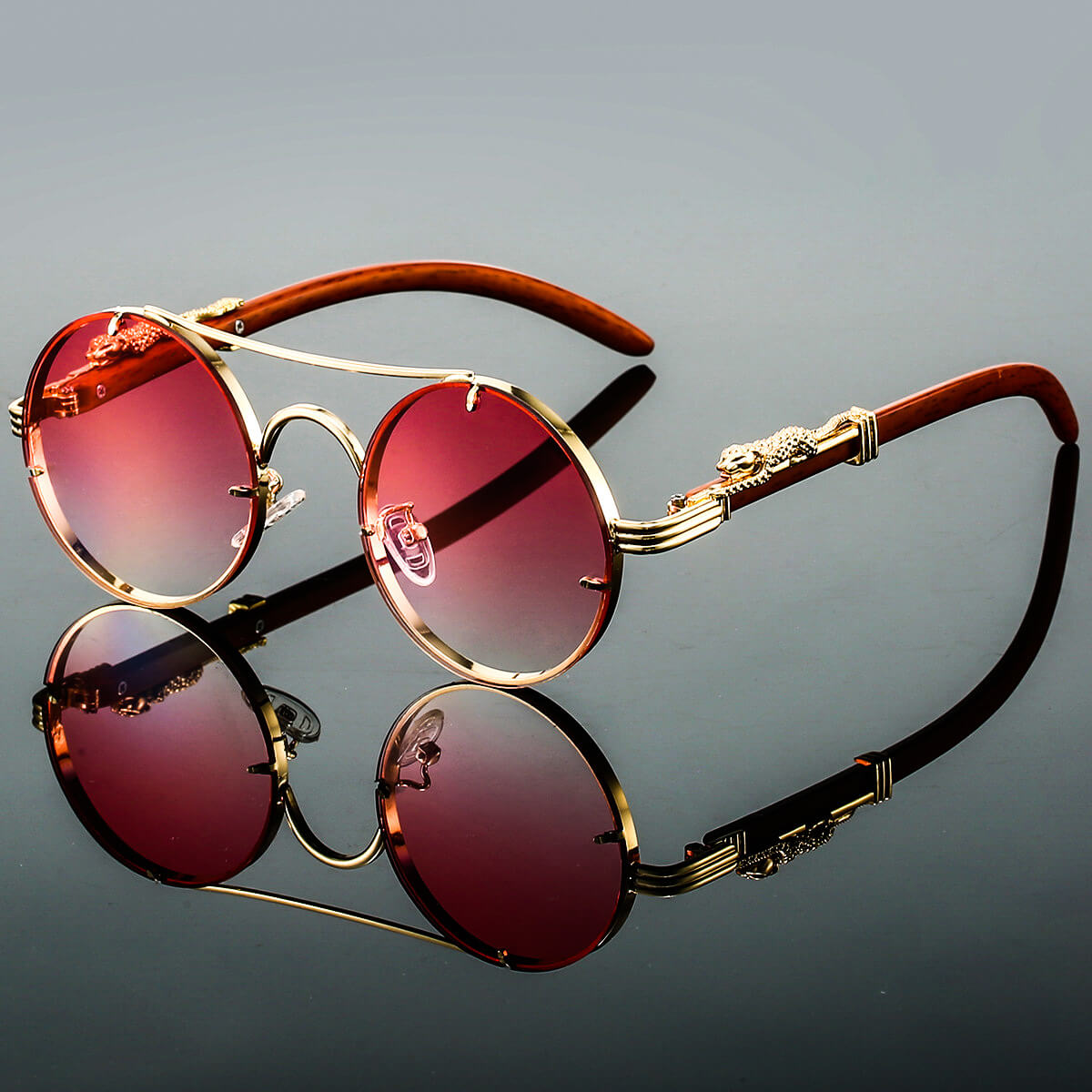 Keo Havane | Retro Steampunk-Sonnenbrille – Doppelsteg | UV400-Schutz | Polarisiert