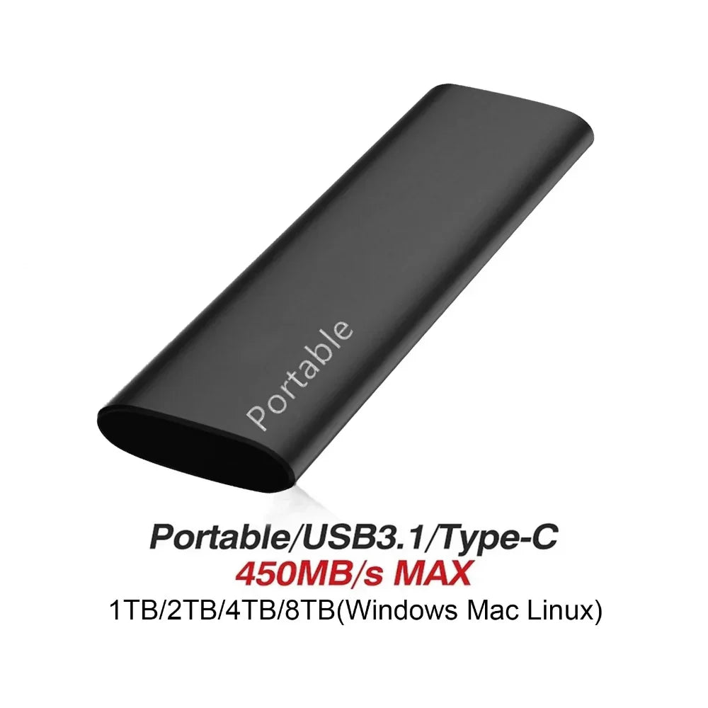 Tragbare externe SSD, Aluminium, High-Speed Speicherlaufwerk
