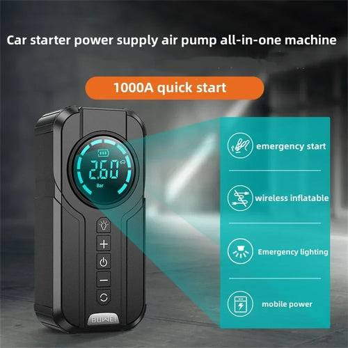 4-in-1 Auto-Starthilfe-Booster mit Kompressor & USB-Powerbank